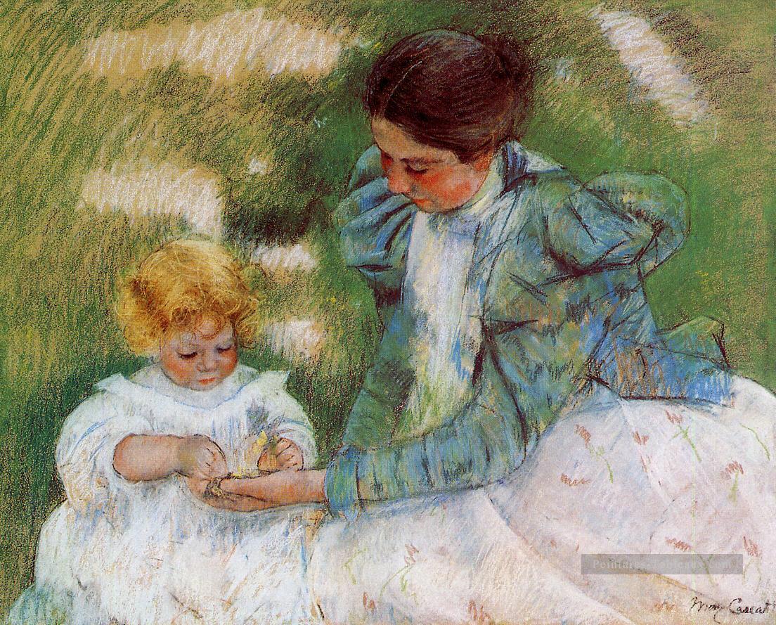 Mère jouant avec son enfant mère des enfants Mary Cassatt Peintures à l'huile
